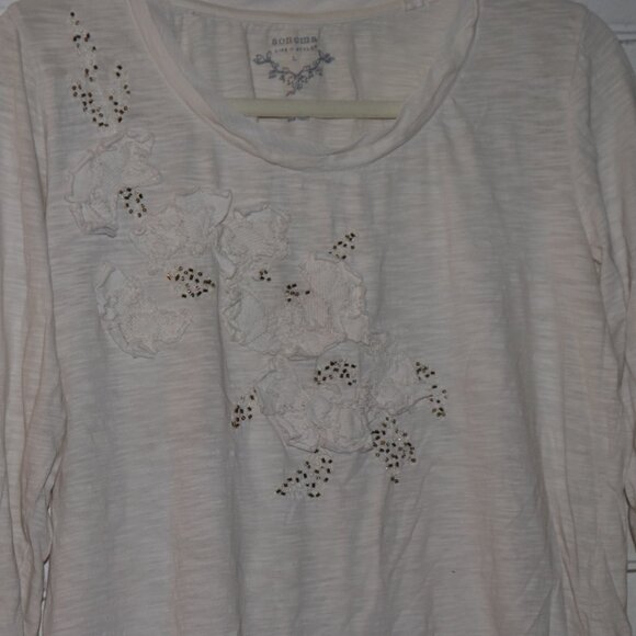 🌸 Sonoma Floral Embellished Top – Size Large, Soft & Romantic - Picture 1 of 6